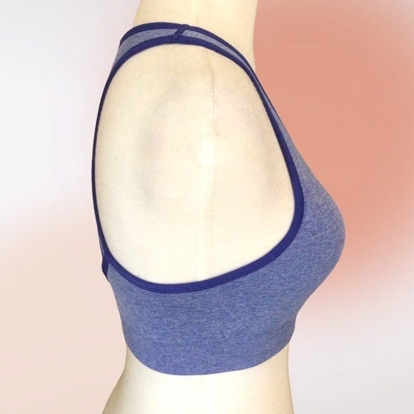 MTA Sport Two Tone Blue and Purple Racerback Sports Bra Med - Picture 2 of 8